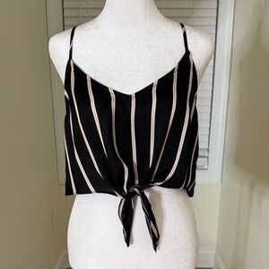Black and White Striped Women's Top